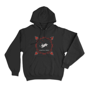Bunny and Heart Hoodie Black